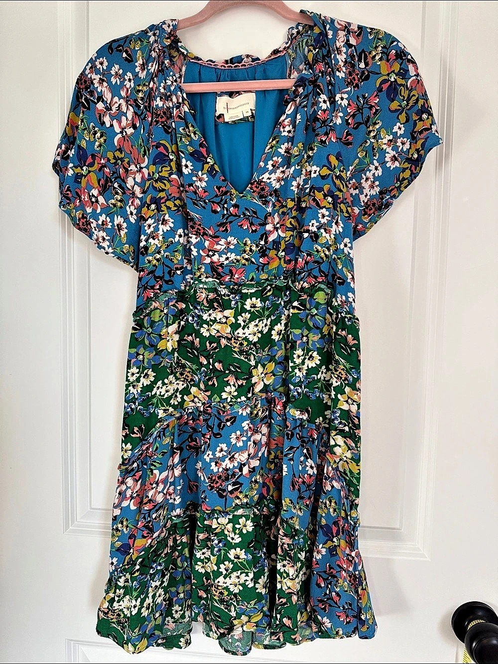 Anthropologie By Anthropologie Robin Tiered Mini Dress Robin Tiered Floral Mini